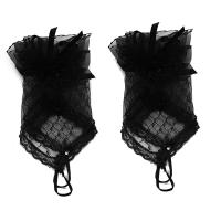 Guantes De Encaje Retro Para Mujer Elegantes Y Vacíos En Negro Rojo Y Blanco Para Bodas Y Fiestas Accesorios De Guantes Cortos De Boda - details 1