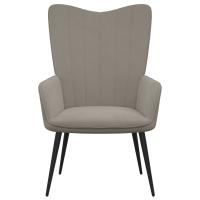 vidaXL Sillón de relax de terciopelo Gris claro, Gris oscuro, Verde oscuro Sillon Dormitorio Sillon Comodos Silla Relax Sillón Sofá - details 1