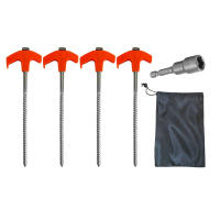 Piquetes De Acero Para Tienda De Campaña 20/25/30cm Ancoras De Tierra De Alta Resistencia Con Rosca Y Agujero Hexagonal Para Colocar En Suelo - details 7