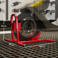 HOMCOM Caballete elevador de moto Soporte de taller para rueda de moto Soporte para caballete de moto - Calzo para rueda de 17 a 21 pulgadas Metal epoxi rojo - details 2