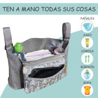 Bolso Carro Bebé Organizador Impermeable para el Cochecito del Bebé. con Bolsa Pequeña Extraíble. Mochila Bolso Carrito Bebé Diseño Universal, Maternidad. - details 0