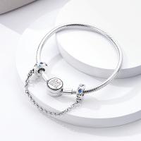 Cadena De Seguridad De Plata Esterlina 925 Estrella Luna Corazón Bordeado Con Clip De Silicona Para Pulsera Original Joyería DIY Regalo - details 25
