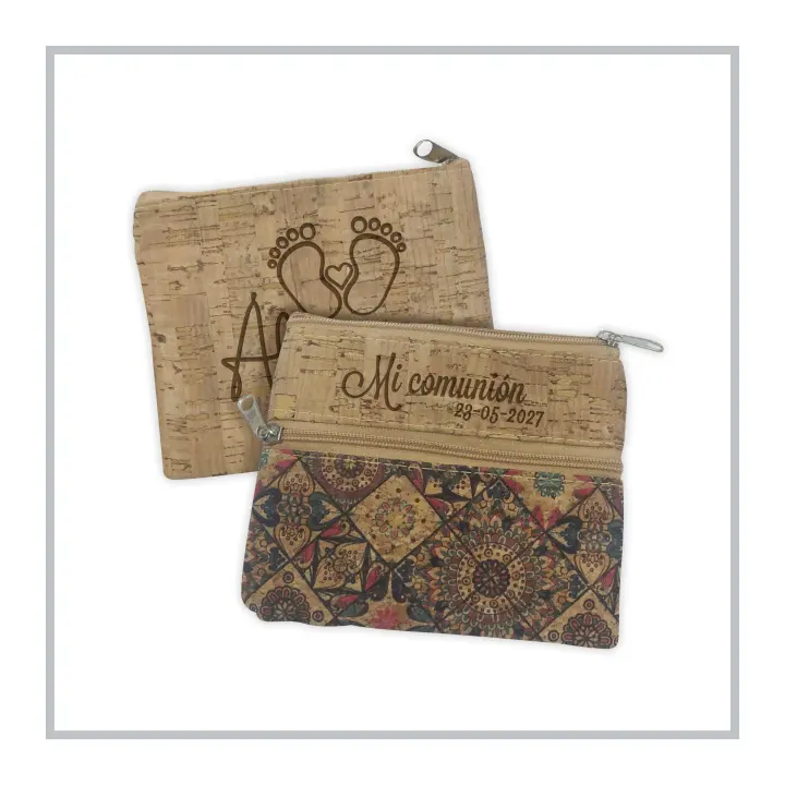RegaloVip.es - Pack 1 a 24 Monedero Corcho, monedero sostenible, regalo para bodas, comuniones, personalizado, regalo original, handmade, regalos artesanales, regalos para bautizos, regalos originales y únicos. - 1