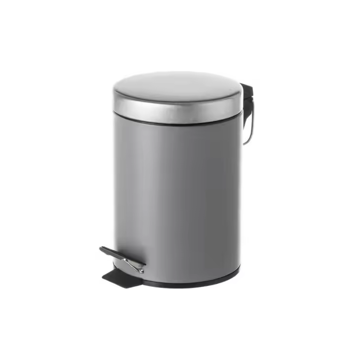 Dcasa Papelera gris oscuro de metal y polipropileno de 3 litros - 1