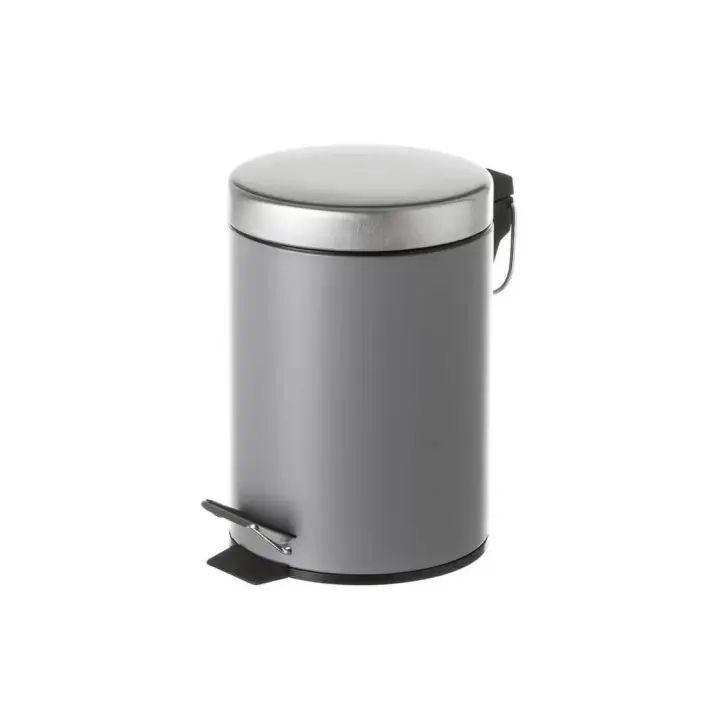 Dcasa Papelera gris oscuro de metal y polipropileno de 3 litros - 1