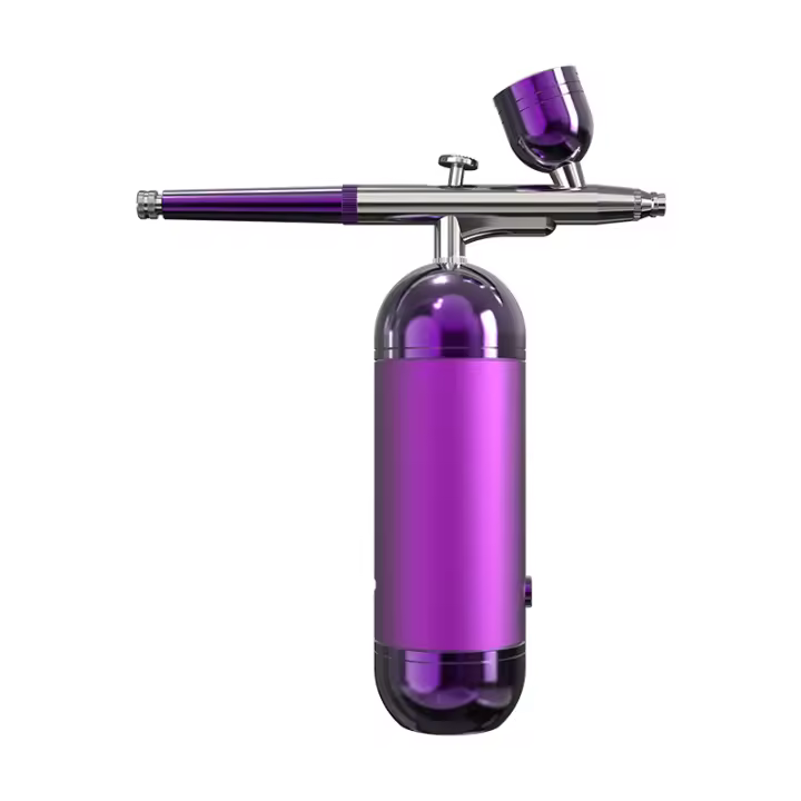 Kit De Pintura De Uñas Con Aire Acompañante Peicon W-616B Mini Airbrush Portátil Para Arte De Uñas Y Maquillaje Con Pistola De Pulverización Y Inyector De Oxígeno - 1