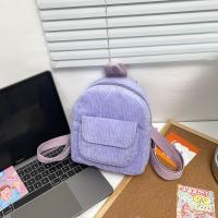 Mochila Mini De Mujer En Color Sólido De Corduroy Tamaño Pequeño Estilo Casual Para Viajes Al Aire Libre Escolares Y Chicas - details 8