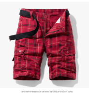 Shorts De Verano Para Hombre, Deportivos Y Casuales, Patrón a Cuadros, Pantalones Rectos, Algodón Puro, Múltiples Bolsillos, Workwear Suelto - details 13