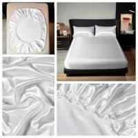 UPzo Sábana De Lujo En Satén De 3 Piezas Color Sólido Fundas Para MESA Y Almohadas Cubiertas Para Cama Con Banda Elástica En Los Cuatro Esquinas - details 1