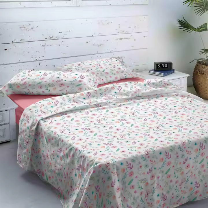 NATURALS - Juego de Sábanas Estampadas 3/4 Piezas Otoño Invierno - 7 Modelos Diferentes - Incluye Sábana Bajera + 1/2 Fundas de Almohada - Algodón Franela Extra Suave - Cama 90/105/135/150/180 - 1