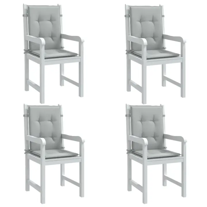 vidaXL Cojines para silla respaldo bajo 4 ud tela gris claro melange - 1