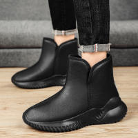 Botas De Invierno Para Hombre YRZL Negras Con Peluche Cálido Antideslizantes Ligeras Y Confortables Zapatos De Piel Artificial Cubierta Del Tobillo - details 9