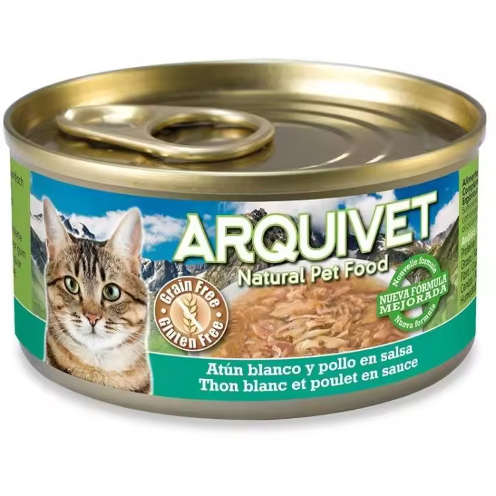 Arquivet Gato Atún Blanco y Pollo en Salsa Lata  Comida Húmeda para Gatos - 1