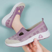 Zapatillas De Mujer Transpirables Y Suaves Para Verano Diseño Moda Suela De PVC Tacón Bajo Cómodo Zapatos Slip-On Fabricado Con Malla - details 2