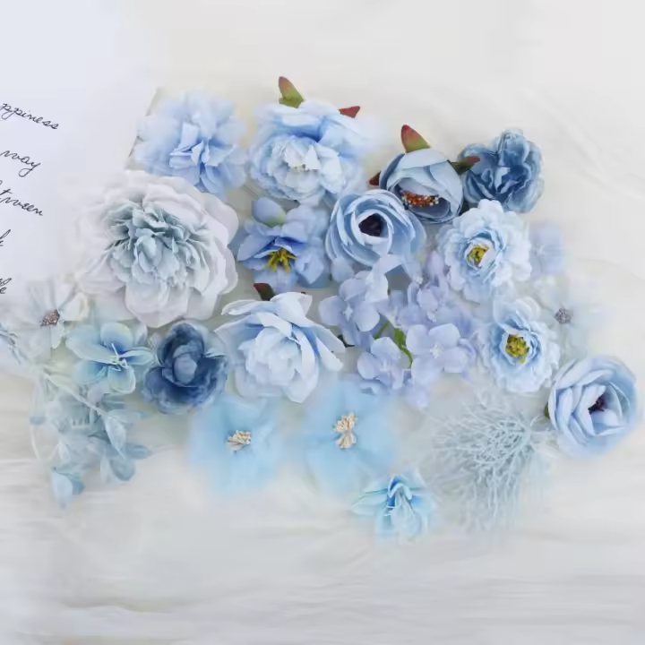 1Bolsa De Flores Artificiales Europeas Para Decoración De Hogar Bodas Adornos De Pared DIY Accesorios De Cabello Corsé Kit De Manualidades Floral - 1