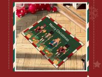 VIKAMA Tapete De Navidad De Velours Cristal Con Dibujos Animados Antideslizante Y Impermeable Para Decoración De Hogar Y Piso Adultos - details 10