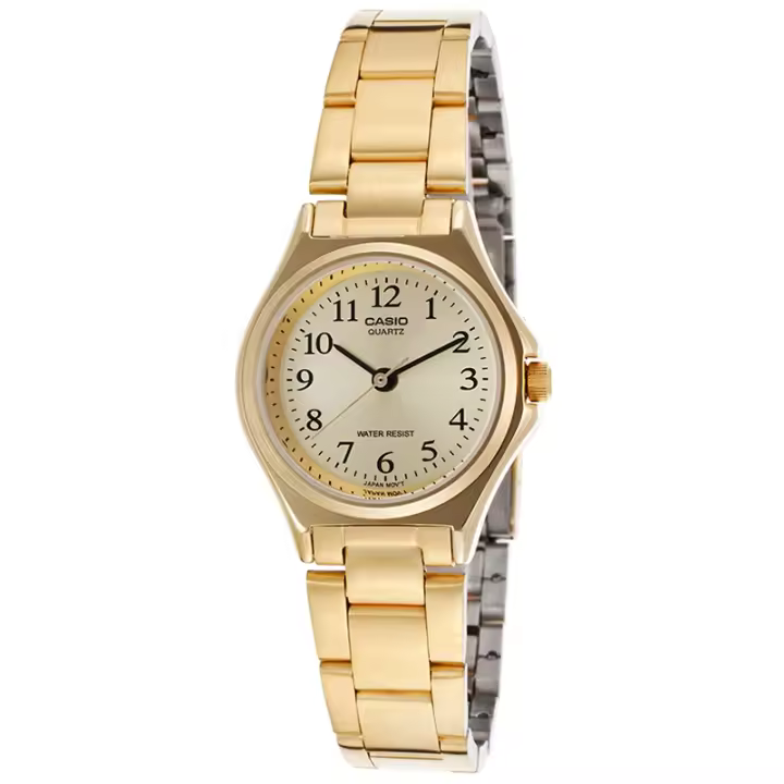 Casio Dress Ltp-1130n-9brdf Reloj De Pulsera Analógico Para Mujer. Color Dorado. Esfera Dorada. Números Negros. - 1