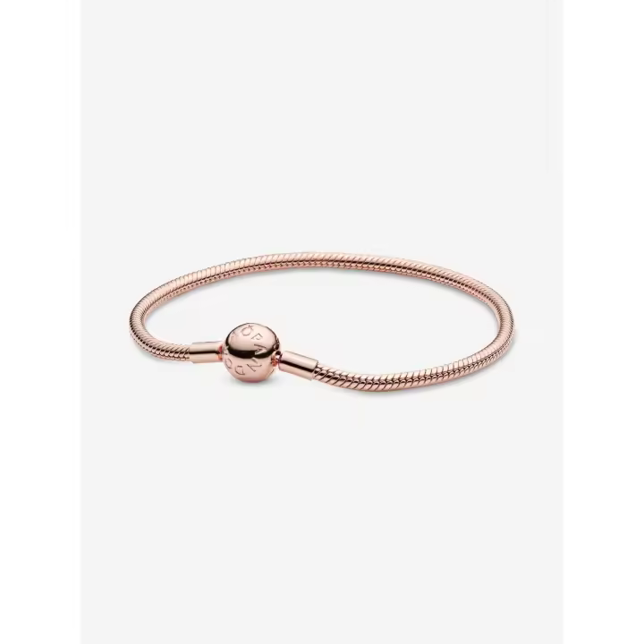 Pandora - Pulsera de Cadena de serpiente Moments - Baño de Oro Rosa de 14 K - 1