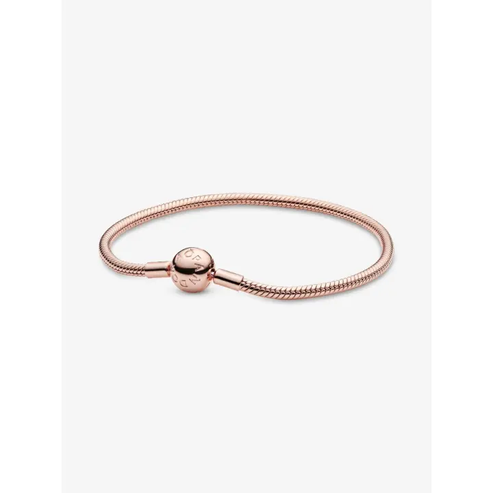 Pandora - Pulsera de Cadena de serpiente Moments - Baño de Oro Rosa de 14 K - 1