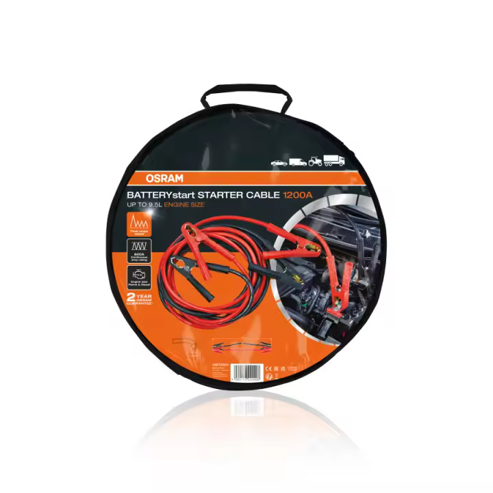 Cables de arranque Osram - 5 metros 1200 A  - 12 V y 24 V - 1