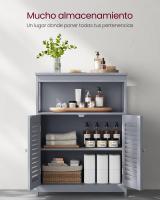 Armario de baño con 2 puertas estilo persiana, organizador versátil, diseño rústico, cocina, dormitorio y salón - details 19