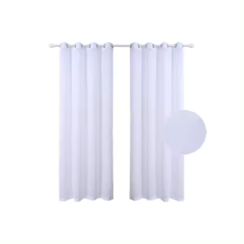 Cortina Visillo Translúcida de salón / habitación Liso Pack de 2 unidades 140 X 260 cm - 1