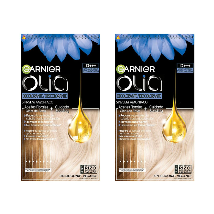 Garnier| Duplo Olia decolorante permanente sin amoniaco con aceites florales naturales - Decolorante Extremo D+++