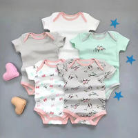 Nueva ropa de verano para bebés y niños pequeños, mono de pedo cruzado triangular de colores mixtos, ropa para gatear para bebés, conjunto de cinco piezas - details 21