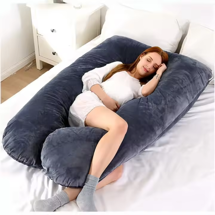 Almohadas De Embarazo para Dormir, Almohada De Cuerpo Completo, Grande En Forma De U Almohada De Cuerpo Completo, Almohada Ultra Suave con Funda Extraíble, Terciopelo, Almohada Dormir, Sleep Confort Almohada, Forma de U Almohada (ALMOHADA-001 2790) - 1