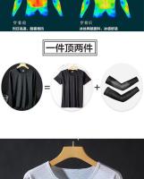 Camiseta De Hombre De Seda Hielo Para Verano Con Manga Corta Estilo Casual Transpirable Y Secado Rápido Camiseta Deportiva Para Bajar La Temperatura - details 14