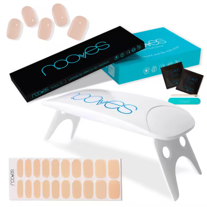 Láminas de Uñas de Gel Precurado Nude + Lámpara de secado de uñas UV/LED PORTÁTIL 8wTiras De Uñas De Gel semicuradoPegatinas Uñas Semipermanente en GelGel Nail stickersUñas de gel Pegatinas - 1