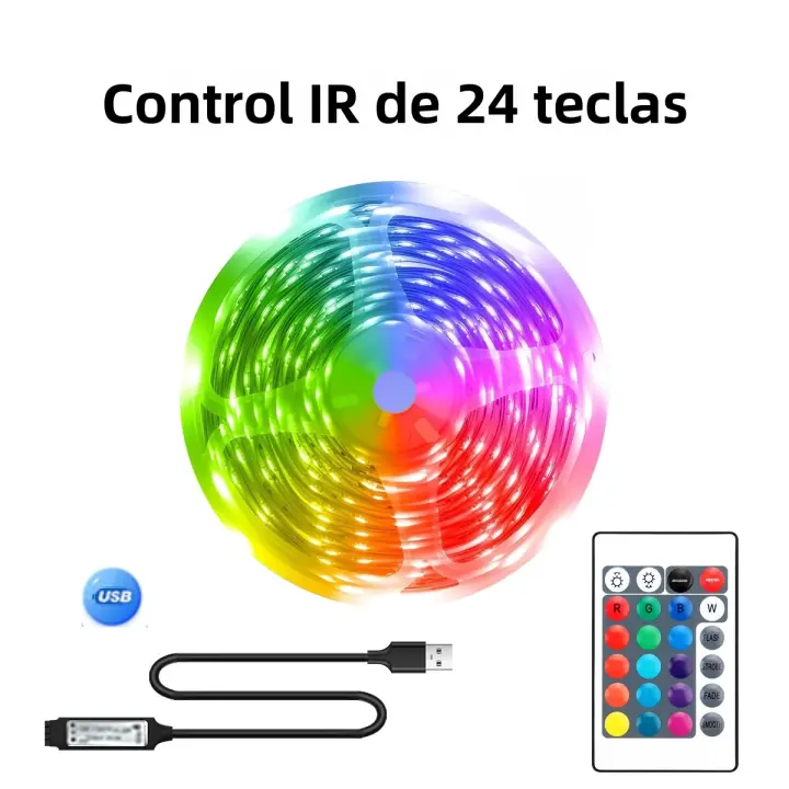 Tiras De LED RGBIC 5V 5050 Con APP Y Sincronización De Música Para TV PC Gaming Decoración De Luz 5M/10M/15M/20M USB Para Sala De Estar - 1