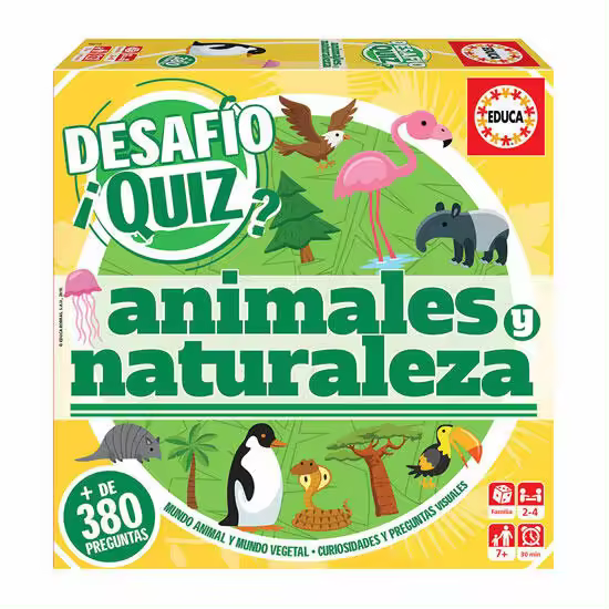Desafio Quiz - Animales y Naturaleza: Juego de Preguntas y Respuestas para niños a partir de 6 años. (2 a 4 jugadores) - 1