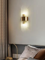 Lámpara De Pared Moderna En Oro/Black Con Cristal Y Acero Inoxidable LED Para Sala De Estar Dormitorio Fondo De Camilla Decoración De Pared - details 0