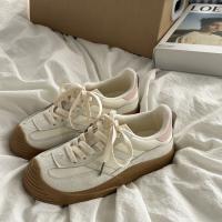 Zapatos De Entrenamiento Retro Para Mujer Nuevos Y Transpirables Color Blanco Casual Versátiles Con Cordones Material PU Cómodo Para Verano Oficina Lady - details 5