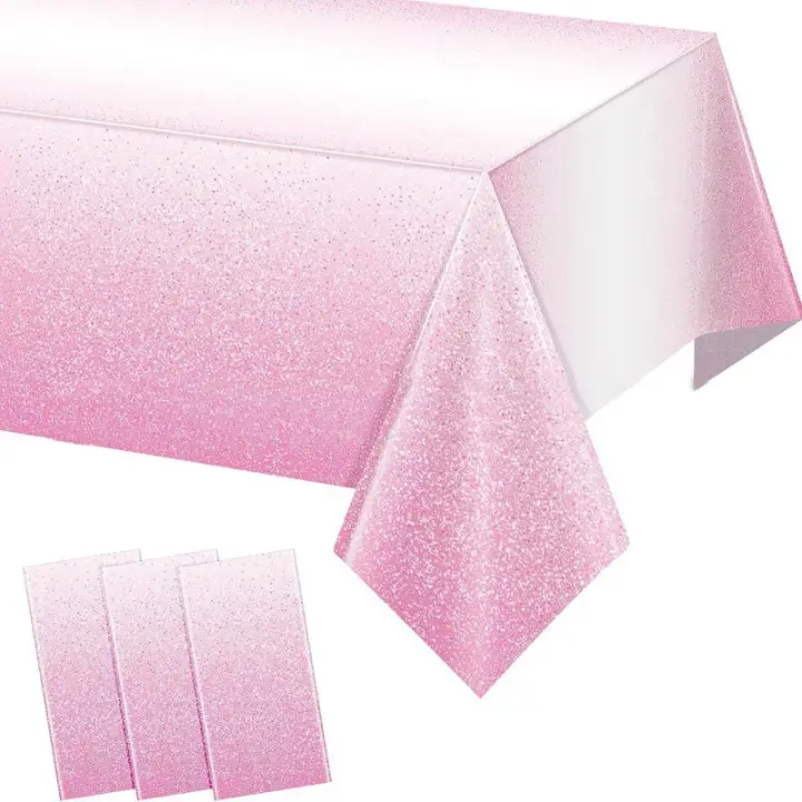 Mantel Desechable De Fiesta En Tonos Graduados Rosa Para Múltiples Ocasiones Material Decorativo - 1