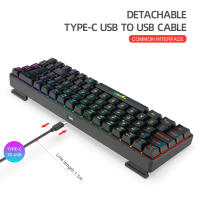 Teclado De Juego Con Iluminación RGB De 69 Teclas Diseño Compacto De 68% Teclado Conectado Por Cable Estándar Para Oficinistas Y Jugadores - details 4