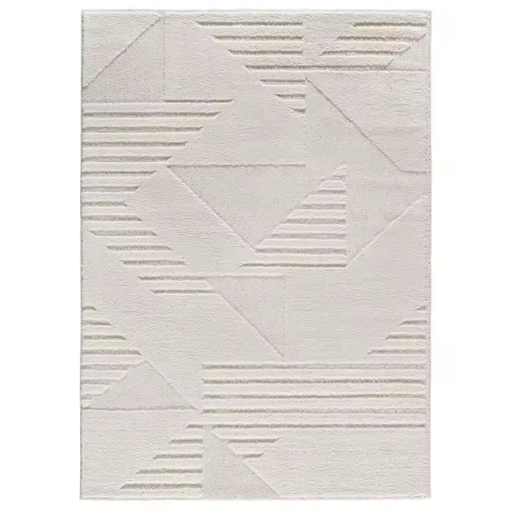 ATTICGO Alfombra de Interior Estilo Geométricas en Crema - NUMA 8518 | 80X150, 120X170, 160X230, 200X290 cm - 1