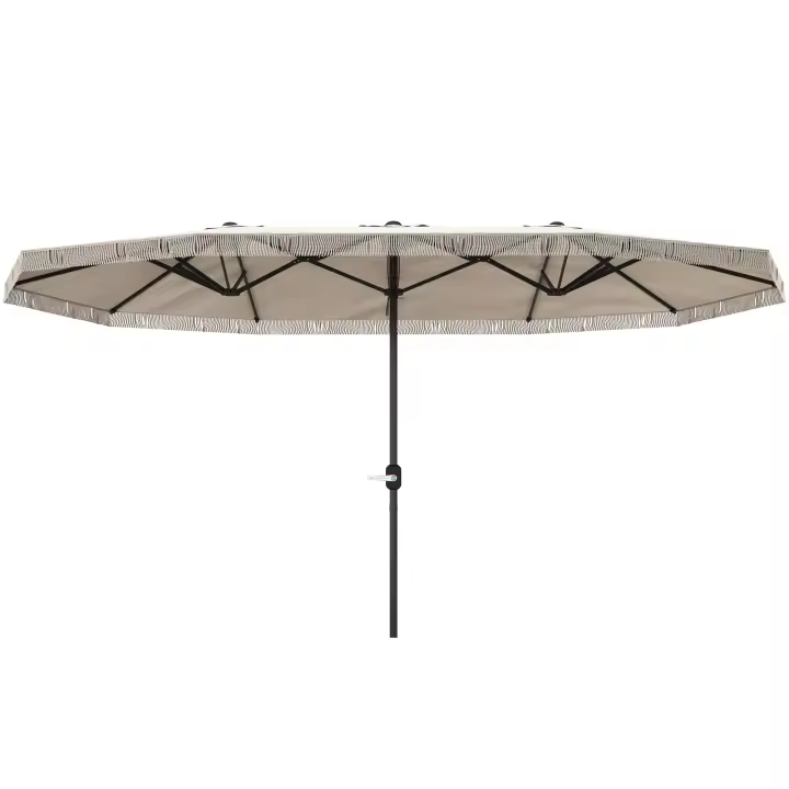 Outsunny Sombrilla Doble 4,5x2,65 m Sombrilla Terraza Exterior con Manivela Manual Resistente al Agua y Protección UV30+ Sombrilla Grande para Terraza Playa Piscina Crema - 1