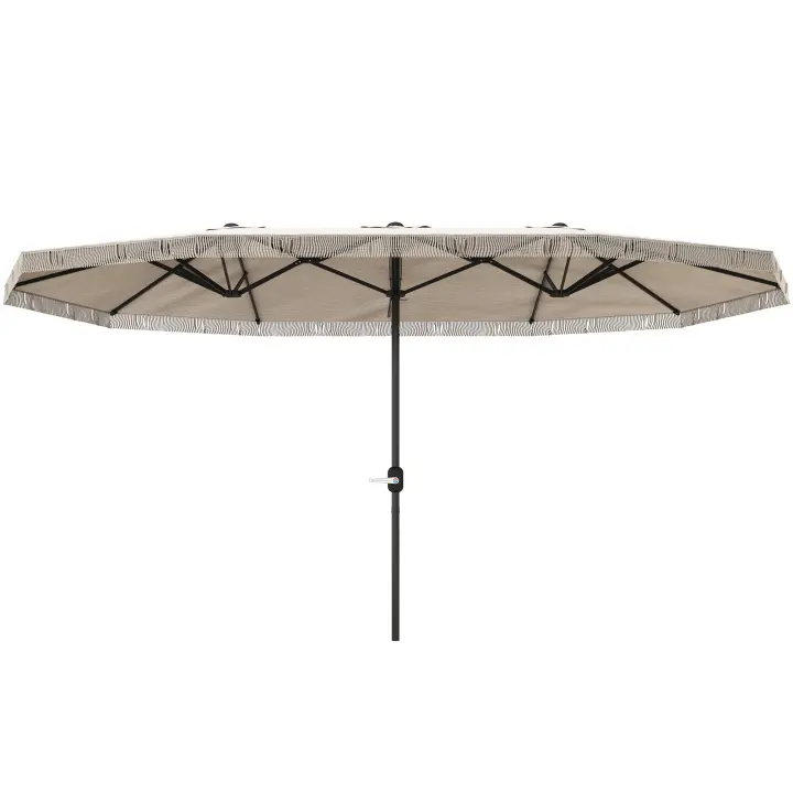 Outsunny Sombrilla Doble 4,5x2,65 m Sombrilla Terraza Exterior con Manivela Manual Resistente al Agua y Protección UV30+ Sombrilla Grande para Terraza Playa Piscina Crema - 1