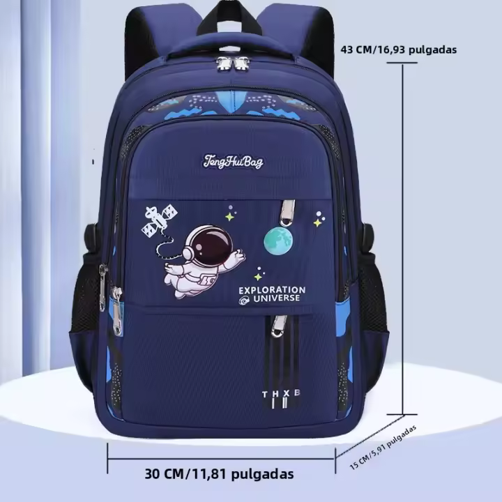 Nueva Mochila Para Niños Y Niñas Escuela Primaria Estudiantes Boys Y Girls Adecuada Para 6-12 Años Material Principal Nylon Cierre De Cremallera - 1
