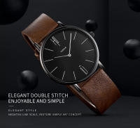 Reloj De Pulsera De Cuarzo Para Hombre Marca Lujosa Estilo Casual Y Fashion Material De Correa De Cuero Movimiento De Cuarzo Resistente Al Agua - details 1