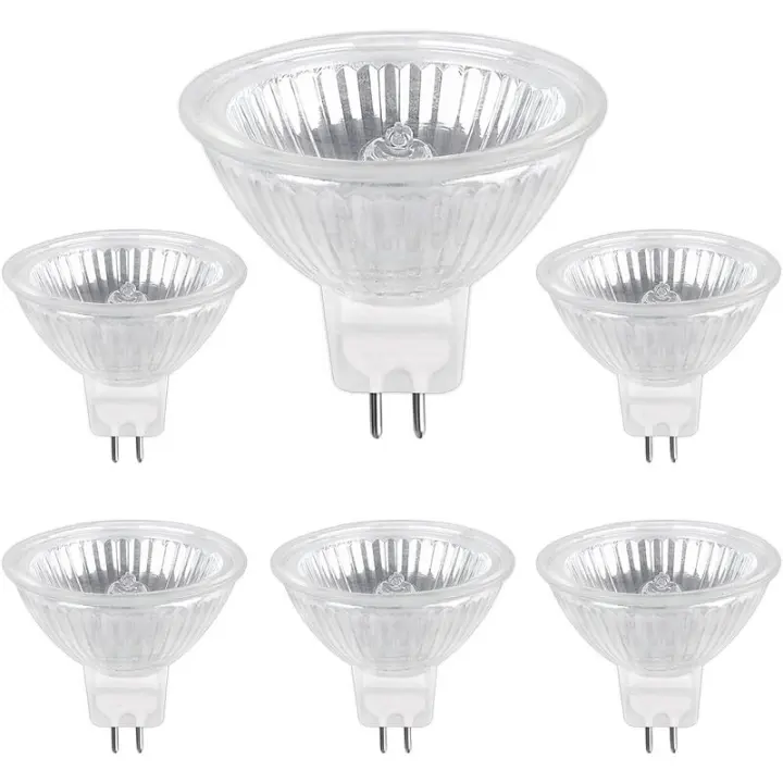 Bombillas halógenas GU5.3 de 50 W y 12 V, luz blanca cálida de 2700 K, paquete de 6 - 1
