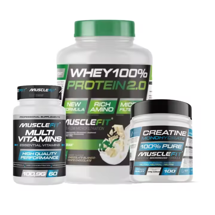 Pack WHEY 2kg + Creatina 300g + Multivitaminas 60 cáps - MuscleFit│MUSCLECULT│Avance Muscular - 1