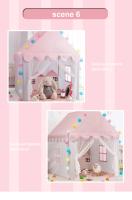 Grande Carpa Infantil Rosa Princesa Plegable 1.35M Casa De Juegos Para Niñas Decoración De Habitación De Niños Wigwam De Tela - details 2