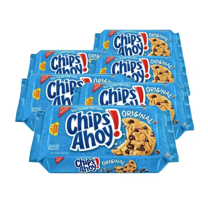 Chips Ahoy Galletas con gotas de chocolate 128 g x 6 paquetes. Total 768 gramos. - 1
