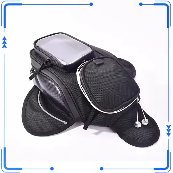 Bolsa De Tanque De Motocicleta Impermeable Con Agujero Para Auriculares Y Imán Para Navegación Bolsa De Equipaje Para Viaje En Motocicleta - 1