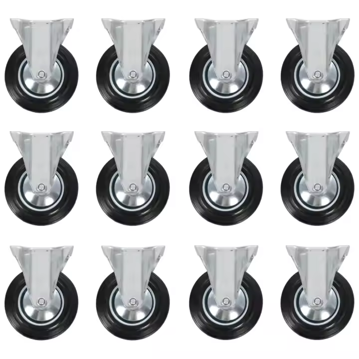 vidaXL Ruedas fijas 12 unidades 160 mm - 1
