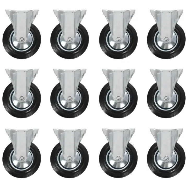 vidaXL Ruedas fijas 12 unidades 160 mm - 1