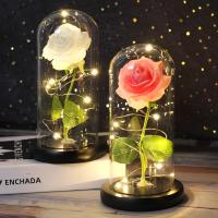 Rosa De Boda Con LED Galaxia Enchanted Con Luz En Domos Regalo De San Valentín Navidad Día De La Madre Belleza Y La Bestia - details 2